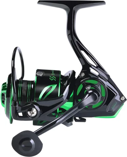Vista 3 de Sougayilang Carretes de pesca ligero de agua salada carrete giratorio - 39.5 libras de fibra de carbono arrastrado, 12+1 BB ultra suave todo carrete