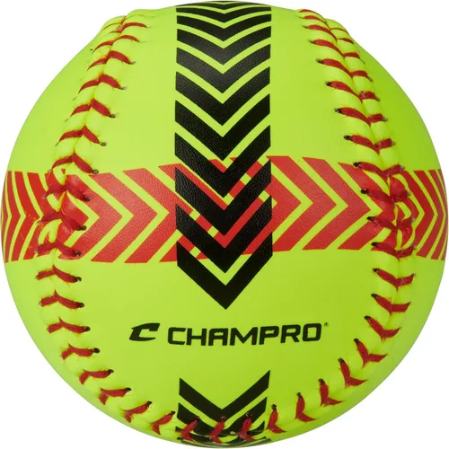 Vista 2 de Champro Juego de softbol de entrenamiento a rayas (amarillo óptico, 12 pulgadas)