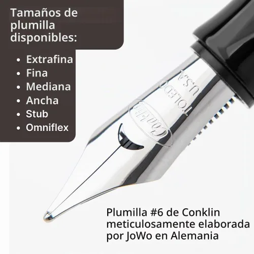 Vista 7 de Conklin Duragraph Pluma estilográfica Abalone Nights - Punta mediana, elegante instrumento de escritura con exquisito acabado de abulón