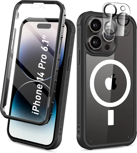 Vista 13 de Funda para iPhone 15 de cuerpo completo, protector de pantalla integrado, con protector de lente de cámara, [antiamarilleamiento], funda protectora