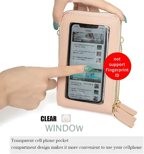 Vista 5 de Bolso chico en bandolera de mujer para celular, minicartera tarjetera monedero de manohombro