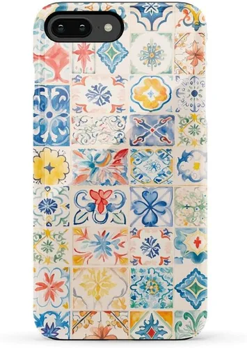 Vista 13 de Casely Funda para iPhone 6/7/8 Plus Todo envuelto Lazos vintage Diseño protector delgado esencial de doble capa