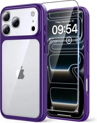 Vista 11 de TAURI Funda para iPhone 17, antiamarilleamiento con protector de pantalla, protección de grado militar, a prueba de golpes, delgada para iPhone 17