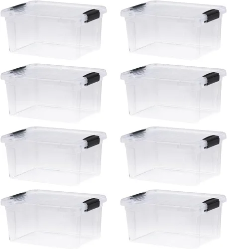 Vista 28 de Superio Mini contenedor de almacenamiento de plástico para crayón, suministros de arte y estuche de costura, organizador pequeño apilable