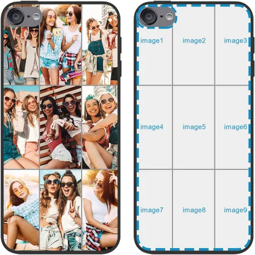 Vista 8 de Funda de teléfono personalizada para iPod Touch 5/6/7, funda personalizada de fotos de collage de múltiples imágenes, resistente a los arañazos, a