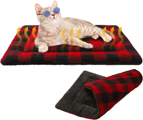 Vista 8 de BEAUTYZOO Cama para Gatos Autocalentable, Paquete de 4 Camas Calentadas para Gatos, Almohadilla de Calentamiento de Lámina Térmica de Felpa Extra