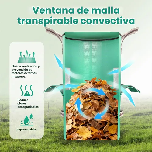 Vista 7 de Bolsas de basura de 32 galones para patio, bolsas reutilizables