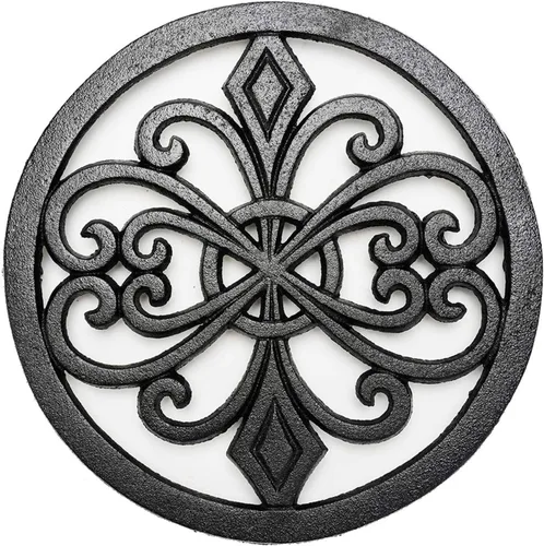 Vista 8 de Sungmor Salvamanteles de hierro fundido resistente, salvamanteles decorativos a prueba de óxido para cocina o mesa de comedor, 6.3 x 5.1 pulgadas