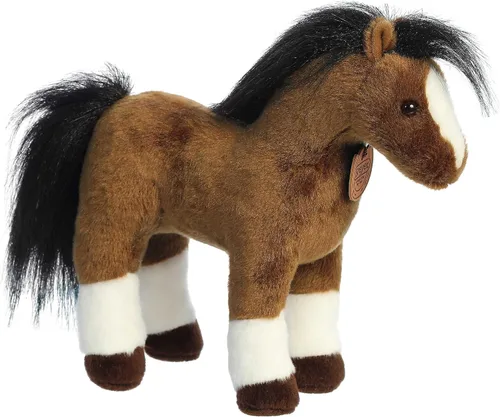 Vista 3 de Aurora® Exquisito peluche de poni galés Breyer®, detalles realistas, juego imaginativo, marrón, 11 pulgadas
