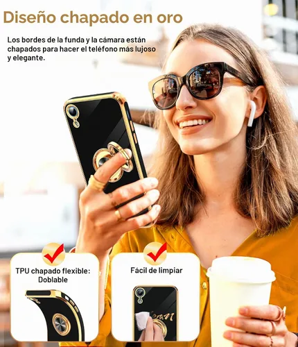 Vista 6 de LeYi Funda para iPhone XR: con Protector de Pantalla de Vidrio Templado [Paquete de 2] Soporte de Anillo Giratorio de 360°, Soporte Magnético