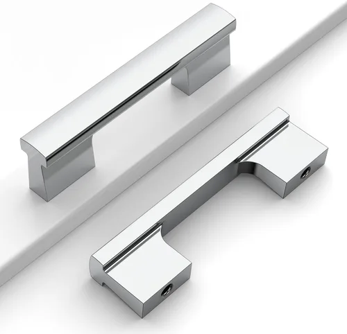 Vista 37 de Paquete de 12 manijas de níquel satinado cepillado de 5 pulgadas (5.039 in) para gabinetes de cocina, tiradores de cajones de cocina, accesorios