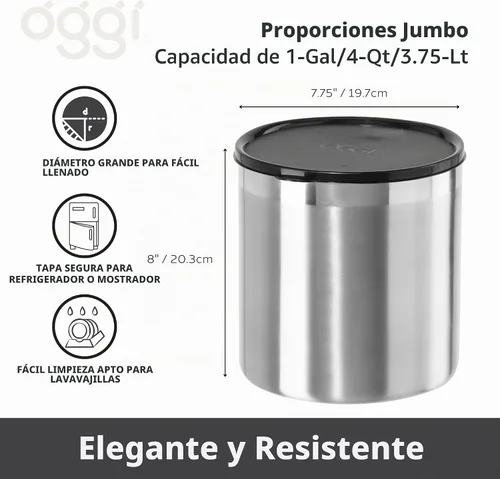 Vista 7 de Oggi 7324 Recipiente de acero inoxidable para aceite con filtro extraíble, 1 qt, Stainless