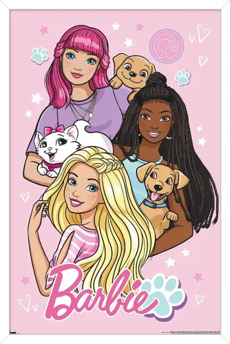 Vista 8 de Trends International Mattel Barbie - Bonito póster de pared, 22.4 pulgadas de largo x 14.7 pulgadas, versión enmarcada en madera de granero Versión