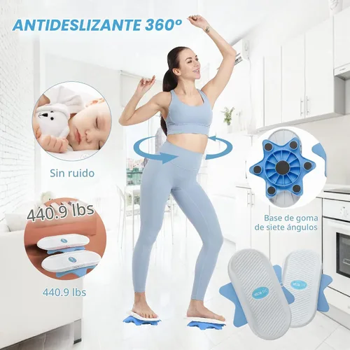Vista 3 de Tabla giratoria de abdominales, tabla de ejercicios Twister, ejercicio de disco de torsión de cintura, ejercicio de tabla de abdominales Azul