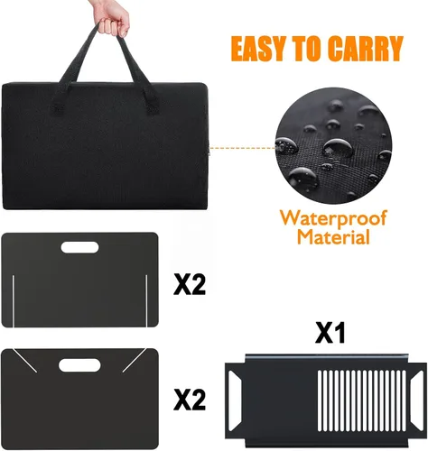 Vista 7 de ACCPO Fogata de 18 pulgadas para exteriores, portátil, 2 en 1, fogata de leña de acero resistente para patio y patio trasero, hoguera, barbacoa