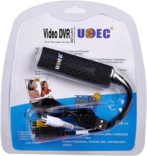 Vista 8 de UCEC Convertidor RCA a USB, dispositivo de tarjeta de captura de audio y video USB 2.0 para PC, convertidor de video analógico a digital