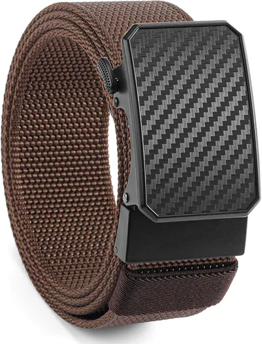 Vista 14 de SENDEFN Cinturones de trinquete de nailon para hombres, cinturón de tela de golf con hebilla ajustable automática jeans casuales