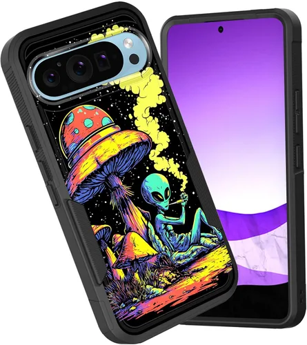 Vista 119 de Funda para Pixel 6A, funda híbrida de doble capa resistente a prueba de golpes de policarbonato duro de silicona suave TPU para Google Pixel 6A