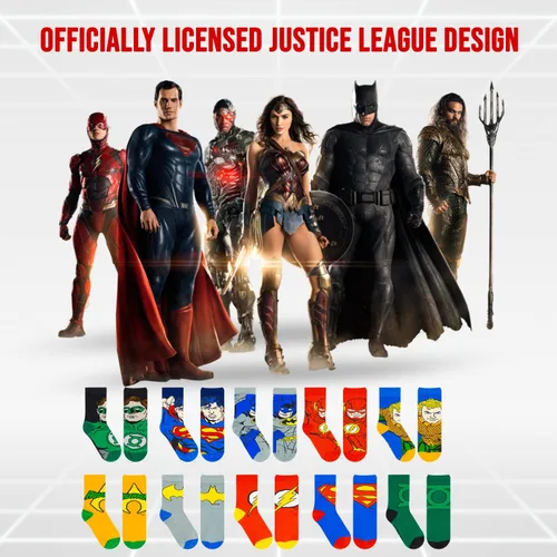 Vista 3 de DC Comics Calcetines para niños, paquete de 10 calcetines para niños, calcetines para niños pequeños con The Batman, Superman, Wonder Woman y Flash