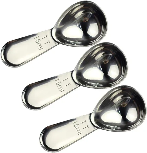 Vista 10 de Cuchara de café de acero inoxidable de 0.5 fl oz, mango corto para café molido