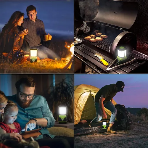 Vista 7 de Lepro Linterna LED de campamento de 1500 lúmenes, luz verde para tienda de campaña con 4 modos de luz, esenciales para camping, linterna impermeable