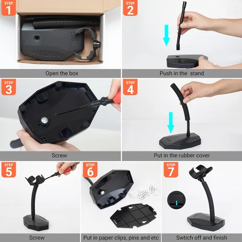 Vista 6 de Tera Soporte Universal para Escáner de Código de Barras Escaneo de Código de Barras Manos Libres Soporte Base Cuna para Lector de Código de Barras