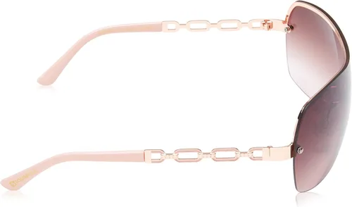 Vista 3 de Southpole Womens Metal Uv Protective Chain Link Temple Rectangular Shield Sunglass