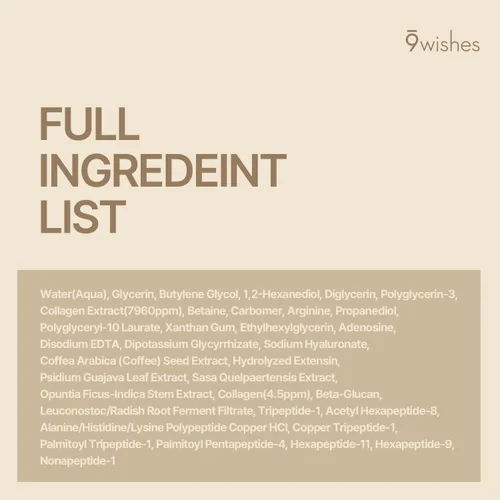 Vista 6 de 9wishes - Ampolla de colágeno vegano – Suero facial multipéptido con péptido de cobre y colágeno para reafirmar, rellenar y elasticidad de la piel