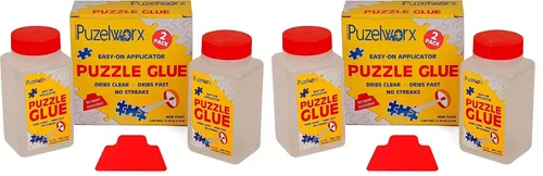 Vista 7 de Playkidz PuzzleWorx - Pegamento para rompecabezas, aplicador fácil de poner, paquete de 2, pegamento transparente no tóxico para rompecabezas