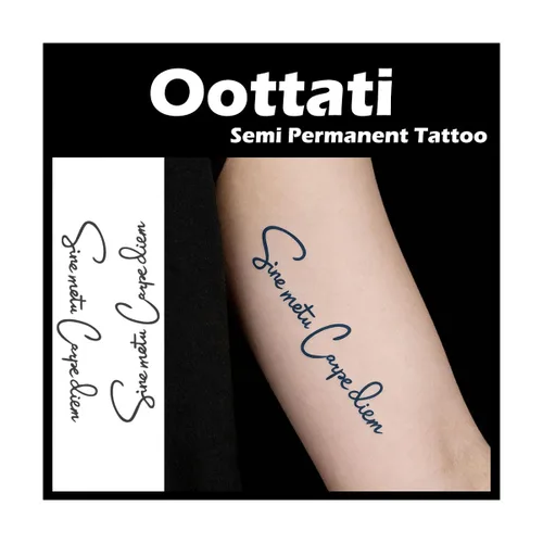 Vista 10 de Tatuaje temporal semipermanente para adultos, 2 hojas de palabras de flores, citas Let It Be pequeño, pequeño cuello de mano, calcomanías falsas