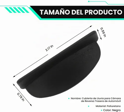 Vista 2 de Protector de lluvia para cámara de respaldo de automóvil, cubierta de silicona para cámara de visión trasera, protector impermeable para mayor Negro