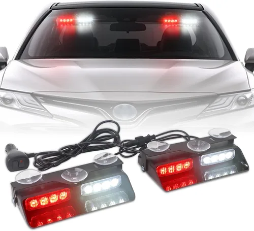 Vista 12 de XRIDONSEN Luces estroboscópicas de emergencia 2 en 1 para tablero e interior de parabrisas, luces parpadeantes de seguridad y advertencia color Ámbar