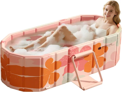 Vista 14 de Bañera Plegable Portátil, Bañera Independiente Sin Instalación, Bañera de SPA para Baño de Remojo, Cabina de Ducha Plegable Baño Caliente y Frío