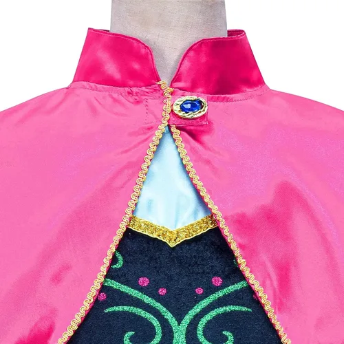 Vista 4 de Avady Vestido de princesa para niñas, disfraces de princesa, disfraz de cosplay para niños Púrpura 02