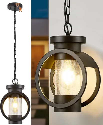 Vista 11 de Lámpara de pared industrial con sensor de atardecer a amanecer, moderna lámpara de pared exterior impermeable, lámpara de pared exterior negra mate