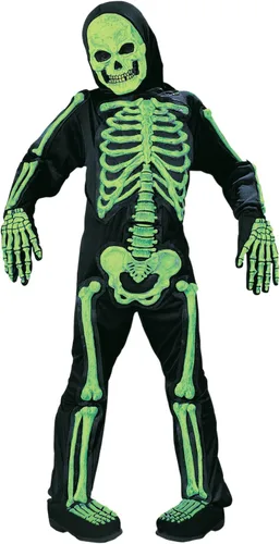 Vista 2 de Fun World Disfraz de Skelebones verdes, mediano 8-10, multicolor