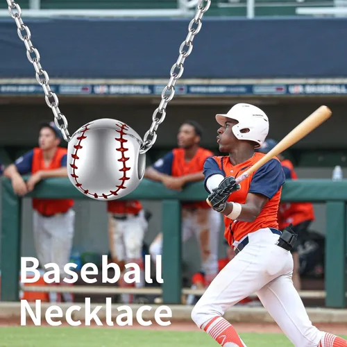 Vista 6 de ChicSilver 925 Sterling Silver Baseball Necklaces for Women Men 3D Sports Jewelry for Baseball Lover Sport Fans (With Gift Box)