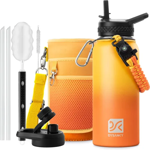 Vista 79 de DYSANKY Botella de agua aislada de 32 onzas, metal al vacío de acero inoxidable grueso, jarra de agua deportiva portátil para gimnasio y senderismo