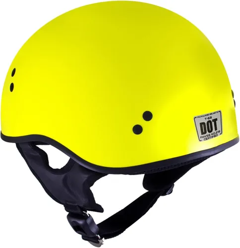 Vista 6 de Milwaukee Helmets T68 'The O.G.' Hi-Vis - Casco para motocicleta, color amarillo neón, aprobado por DOT, para hombres y mujeres