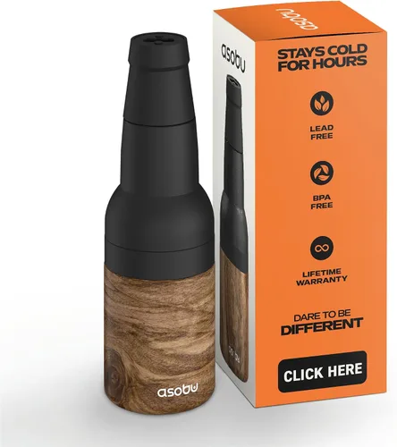 Vista 12 de Asobu Frosty Beer Holder, enfriador de latas y botellas de cerveza de acero inoxidable de doble pared con aislamiento al vacío y destapador