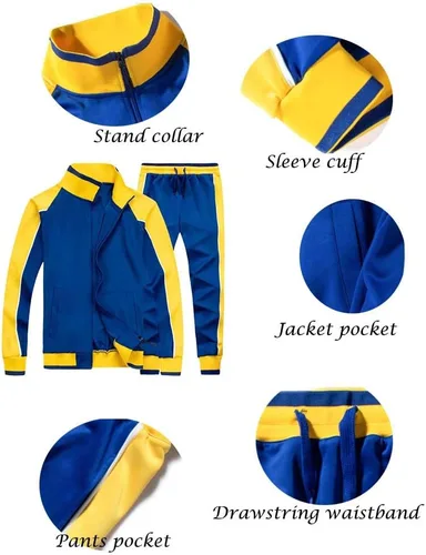 Vista 3 de Litteking Conjunto deportivo de 2 piezas para hombre, estilo casual, manga larga, para correr