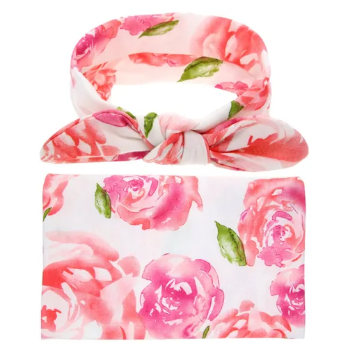 Vista 18 de DRESHOW BQUBO - Conjunto de gorro de algodón para bebé, manta para recién nacido, con orejas de oso, tarjeta de anuncio de nacimiento de madera