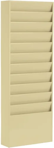 Vista 10 de Displays2go Estante para carpetas de archivos montado en la pared con 11 bolsillos escalonados Se adapta a tamaños de letra, magnético, de varios