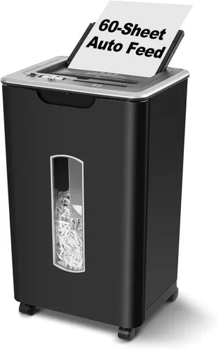 Vista 9 de Wingwise Trituradora de papel de alimentación automática de 60 hojas para blanco: 40 minutos de tiempo de ejecución
