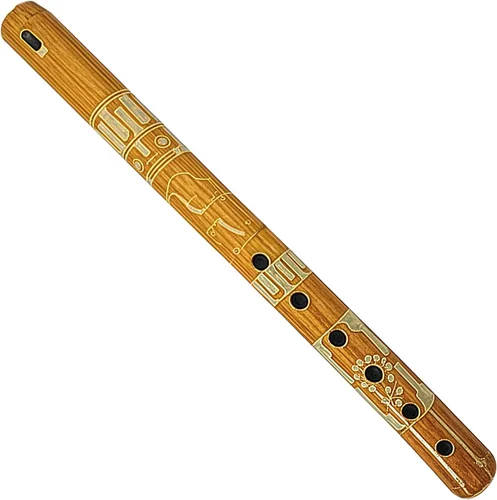 Vista 8 de Mia Jewel Shop - Flauta de Bambú y Madera de Color Hecha a Mano Patrón Natural Tribal Grabadora Nativa para Principiantes, Meditación y Amantes