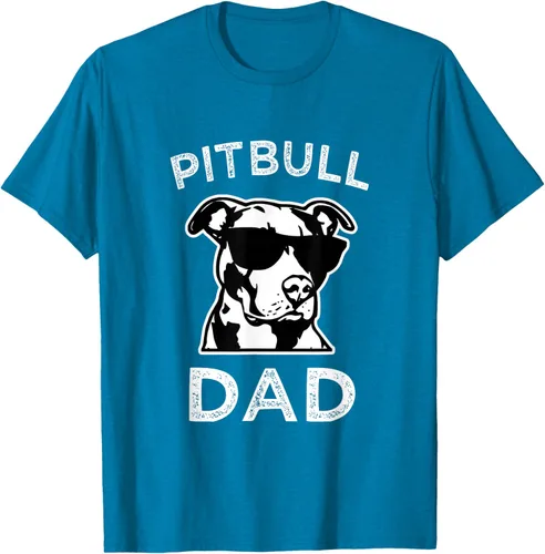 Vista 7 de Camiseta para hombre con diseño de Pitbull Dad Pit Bull Dog para hombre, Negro