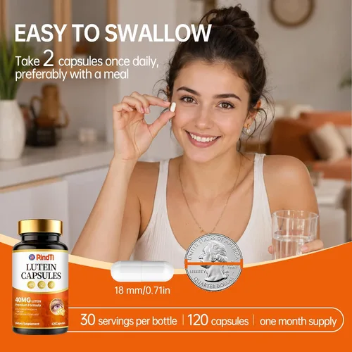 Vista 6 de Luteína 40mg Zeaxantina Vitaminas Ojos de Arándano, 120ct