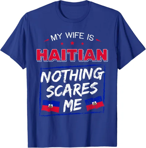 Vista 19 de My Wife Is Haitian Republic of Haiti Heritage Roots - Camiseta con bandera, Negro, S
