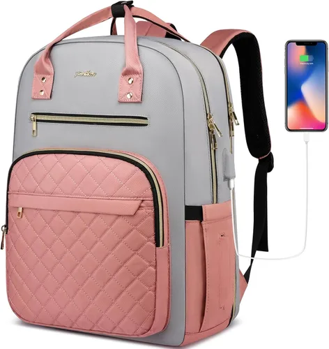 Vista 13 de YAMTION Mochila para mujeres y adolescentes, mochila escolar TSA para laptop con USB para estudiantes universitarios, negocios, oficina, trabajo