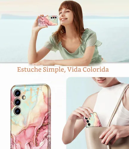 Vista 7 de Btscase para Samsung Galaxy S25, [Probado contra caídas de grado militar] Funda protectora de diseño de patrón de mármol, resistente, delgada